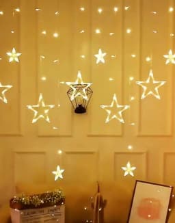 3.5M Star Curstain LED String Fairy Lights 138 LEDs Christmas Lights For Home Bedroom Window Outdoor Party Holiday Decoration