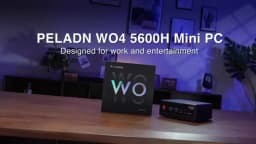 PELADN WO4 Mini Gaming PC - AMD Ryzen 5 5600H((6C/12T, up to 4.2Ghz,Beats 5700U/7430U) 16GB Dual Channel RAM 512GB SSD, Mini Desktop Computer with Dual NIC LAN 2.5Gbe, WiFi6, BT5.2, Type-C,sUPPORT Triple-Display Windows 11 Pro