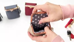 2024 New Arrival Square Genuine Leather Small Purses Women's Portable Coin Money Wallets Earphone Lipstick Pouch Card Holders