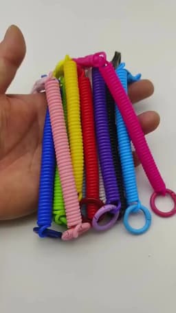 Coil Springs Keychain Stretchy Spiral Spring Coil Retractable Coil Springs Keychain With Metal Clasp Key Chain Holder Lanyard
