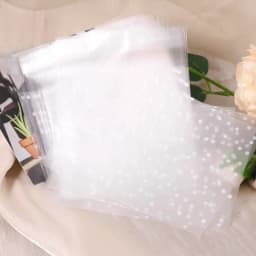 100pcs Plastic Transparent Packaging Cellophane Bags White Snowflake Dot Gift Bag DIY Self Adhesive Candy Cookie Pouch for Party