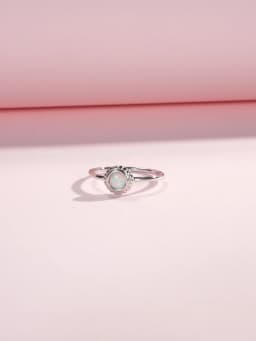 MODIAN 925 Sterling Silver Vintage Sunflower Delicate Opal Trendy Ring For Women White Gold Plated Stackable Fine Jewelry Gift
