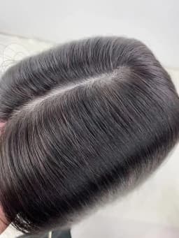 Human Hair Topper With 4 Clips In Silk Top Skin Base Virgin European Hair Toupee for White Women Hairpiece