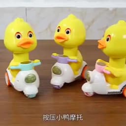 Manual Pressing Head Free Rotation Cute Duck Press Car Motorcycle Anti-collision And Anti Drop Baby Toys Mini Car For Kids