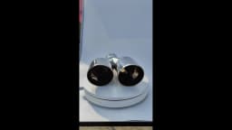 1 Pcs Universal Car Stainless Steel Tail Throat Length Y-Shaped Double Out Twill Glossy Exhaust Muffler Tip