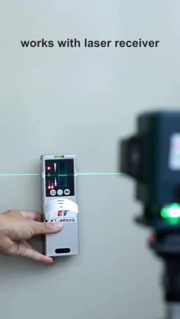 KaiTian 3D 12 Lines Level Laser Nivel Green Line Self-Leveling Horizontal&Vertical Cross Super Powerful 360 Laser Level Receiver