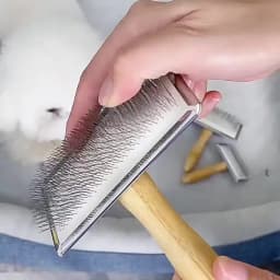 Dog Comb Solid Wood Dog Brush Pet Hair Remover Massage Cat Brush Pet Grooming Stainless Steel Combs for Cats Hair Knot Opening