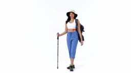 TACVASEN Womens Quick Dry Hiking 3/4 Cargo Capris Water Resistant Outdoor Pants Lightweight Athletic Capri Pants with Zip Pocket