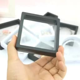 3D Floating Picture Frame Jewelry Display Shadow Box Stand Rack Coin Ring Pendant Holder Protection Gems Stone Presentation Case