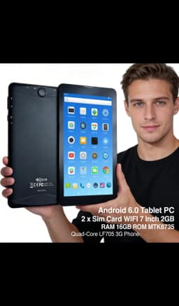 T10 Android 6.0 Tablet PC 2 X Sim Card WIFI 7 Inch 2GB RAM 16GB ROM MTK8735 Quad-Core LF705 3G Phone Call Tablet PC
