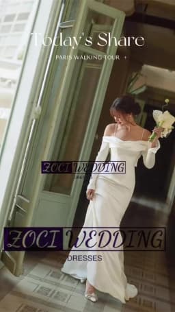 Zoci Elegant Off Shoulder Mermiad Wedding Dresses Spaghetti Straps Wedding Photos Shoot Dress Customized Long Sleeve Bridal Gown