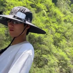 Wide Brim Solar Dual Fan Hat Outdoor Camping Fishing Hat Anti-UV Fan Hat for Men Mountain Climbing Sun Protection Fisherman Hat