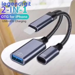 2in1 Type C to USB A OTG Cable Phone Adapter with Charging Cord and USB Port for IPhone15 16 Pro Mac iPad Samsung Huawei Laptop