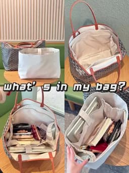 Bag Organizer Insert  For Goyard Tote Bag Lightweight Bag Insert Storage Waterproof Dupont Paper Bag Support Bag Accessories