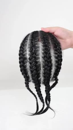 Cornrow Box Braided Men Toupee Human Hair Skin Full PU Hairpiece Breathable Replacement Hair System Prosthesis For Men Patch Wig
