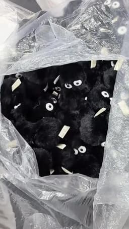 1/2/3/5/10pcs Coal Ball Figurines Keychains Accessories Cute Plush Black Coal Ball Cartoon Bag Pendants