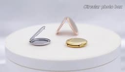 5pcs Mirror Polished Stainless Steel Round Photo Frame Locket Pendant 3 Colors For DIY Charms Jewelry Making Gift 25 * 30MM