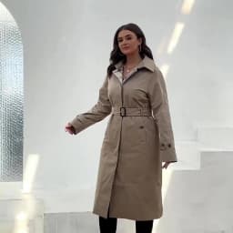 GASMAN Autumn Women's Trench Coat Plus Size Mid-Length Belt Hooded Jacket Women Sports Solid Color Windbreaker Parkas LW-22910