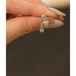 Yhpup High-Grade AAA Cubic Zirconia Rectangle Drop Earrings 2025 Stainless Steel Delicate Korean Style Daily Jewelry Gift