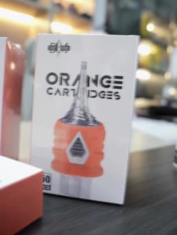 DM 20PCS Orange Cartridge Tattoo Needles RL RS RM M1 Disposable Sterilized Safety Tattoo Needle for Cartridge Machines Grips