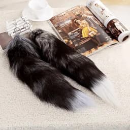 1Pcs Huge Real Fox Tail Keychain Tassel Bag Cosplay Toy Handbag Accessories Hook Pendant Halloween Cosplay