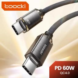 Toocki PD60W Type C to USB C Cable Fast Charge Mobile Cell Phone Charging Cord Wire For Xiaomi Samsung Huawei Macbook PC Table