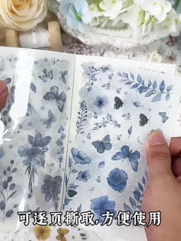 20 Sheets/pack Flower Images Die-cut Washi Sticker Book Watercolor Painting Plants Scrapbooking Creative Journal Collages