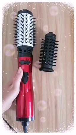 Rotating Hair Dryer Brush Electric Blow Drier Comb Hot Air Straightener Curler Iron One Step 2 Gears Blower Replaceable 2 Heads