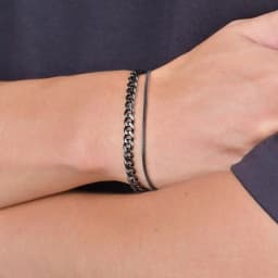 2pcs Cuban Chain Bracelet for Men Boys,Waterproof Stainless Steel Silver Color Chain Wristband,Stylish Fahter's Day Gift