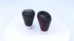 Universal 5 Speed Manual Leather Red Stitch Gear Shift Knob Car Gear Stick Shift Knob Lever Manual Transmission M8 M10 M12