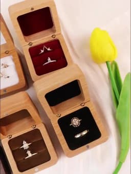 Free Engraving Name Wooden Rings Box Personalized Customization Wedding Anniversary Gift Magnetic Wood Ring Case Ring Bearer Box