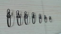 20pcs Black Fishing Snap Swivels Double Insurance Inside Lock Snap Stainless Steel Fishing Swivel Hook Lure Fishing Connector