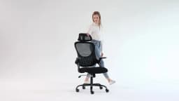 JHK Mesh Ergonomic Office Computer Desk Chair Flip-up Arms Adjustable Headrests Comfortable Lumbar Support For Home Office