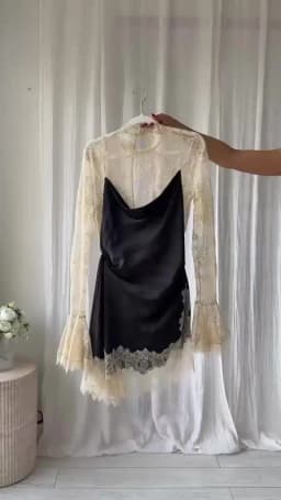 Elegant Satin Floral Lace Patchwork Mini Dress For Women Irregular Hem Long Sleeve Dresses Lady 2026 Chic Evening Party Vestidos