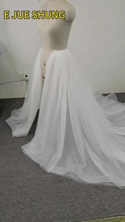 Ivory Tulle Wedding Detachable Skirt Removable Train for Evening Dresses 4 Layers Boho Bridal Overskirt