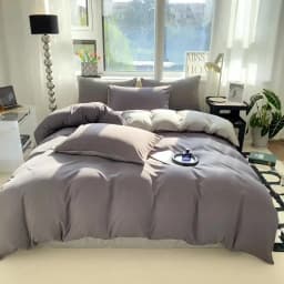 Ins Style Solid Color Duvet Cover Set Washed Cotton Bedclothes Comforter Cover Pillowcase Soft Bedding Sets Quilt Covers 220x240