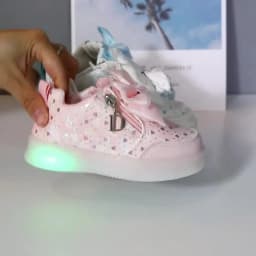 Mgo Kidss New Spring Bow-Knot Pink Princess Shoes, Casual Sports Comfortable Korean-Style Kidsren's Shoes for Kidsren Aged 1-6 Years Old with Light-Up Lights for Girls, Sports Girls' Kidsren's Shoes