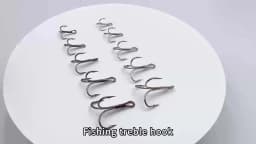 ShareShark 50pcs/box Fishing Treble Hooks Kit High Carbon Steel Hooks Strong Sharp Round Bend with Split Rings for Lures Baits