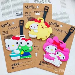 Creative cartoon cute big-eared dog and cat luggage tag travel luggage tag suitcase ID card address clip luggage check-in portab