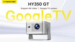 Magcubic HY350GTV 900 ANSI Projector Bundled with Google TV Stick 1080p Native Projector Auto Focus Portable Beam Home Theater