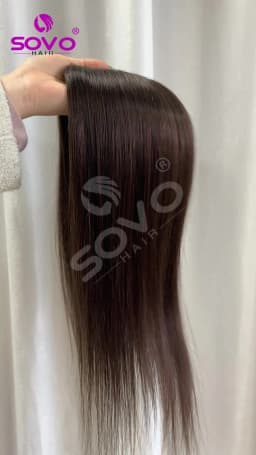 Remy Human Hair Topper Without Bangs 10×12CM Hand Stitched 360°3D Invisible Hair Piece Natural Cover For Thinning Hair
