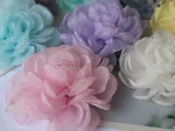 5PCS/Lot 9.5CM Handmade Large Chiffon Fabric Artificial Flower For Wedding Dress Hats Decoration