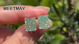 Bocarman Ice Cut Zircon Stud Earrings S925 Silver Paraiba Tanzanite Blue Mint Green Rectangular Multicolor Women Fine Jewelry