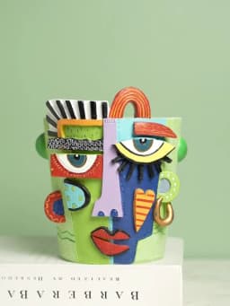 Abstract Face Flower Pot Decorative Planter Picasso Vases Balcony Succulent Plant Holder Ornament Home Garden Decor Accessory