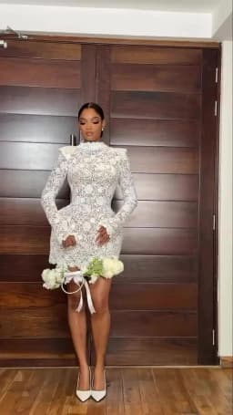 New Short Wedding Dresses for Bride 2026 Long Sleeve Civil Mini Engagement Ceremony Party Gown Bridal Shower Dress Customized