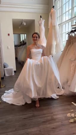 SoDigne A-line Satin Simple Wedding Dresses Strapless Sleeveless Bridal Dress Long Wedding Gown Robe De Mairee Customized
