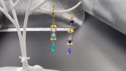 Vanitas Blue Hourglass Drop Earrings Anime The Case Study of Vanitas Earrings Anti-allergic Ear Clips Ear Bone Buckle Jewelry