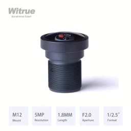 Witrue Fisheye Lens Wide View Angle HD 5MP 1.8MM M12 Mount F2.0 1/2.5" for Surveillance Security Camera CCTV Accessories