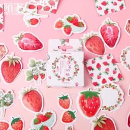 45 Pcs/Set Kawaii Strawberry Cheese Mini Paper Stickers for DIY Album Diary Scrapbooking Label Cute Stationery Decoration
