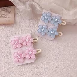 4/6Pcs Anime Card Captor Sakura Cute Pink Creamy Flower Bb Hairpin Side Hair Clip Girl Headwear Sweet Hairpins Ornament Gift